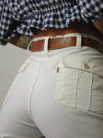 1970's Ivory Woven Levi's Jeans 33x31.5