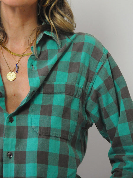 Teal Buffalo Plaid Flannel