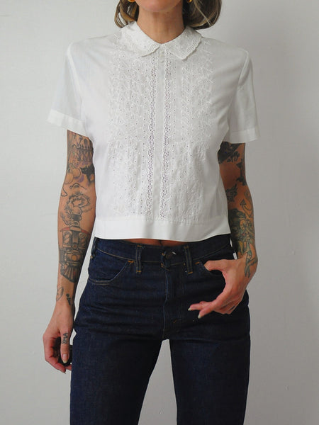 1960's Doris Eyelet Blouse