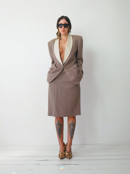 Taupe Christian Dior Power Suit