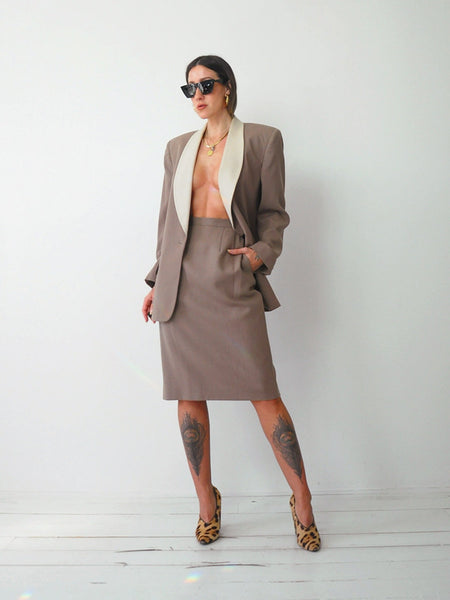 Taupe Christian Dior Power Suit