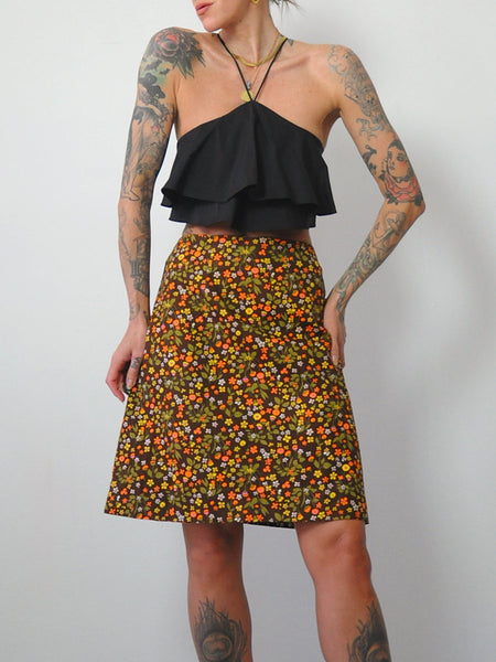 1960's Daisy Print Pencil Skirt