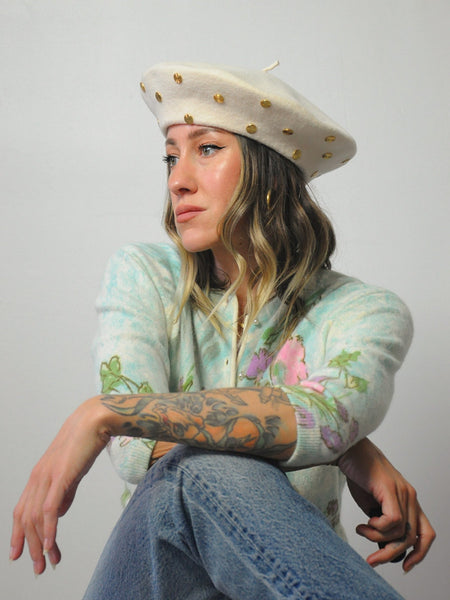 1980's Wool Studded Beret