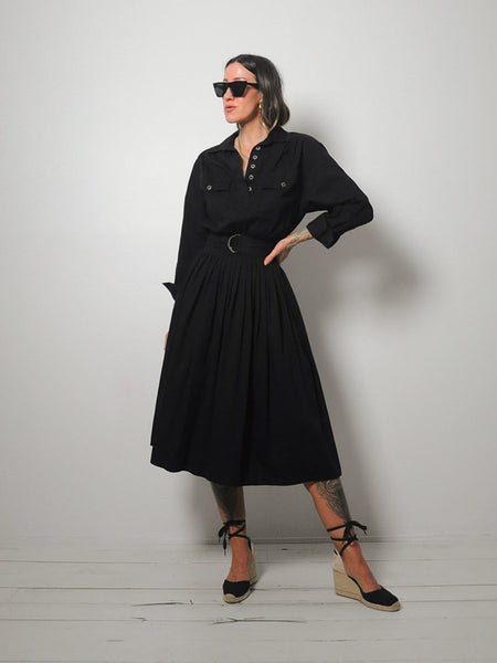 Black Belted Shirt Dress