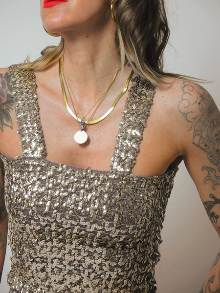 1970's Sequined Crop Top