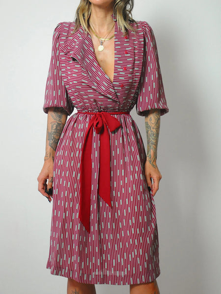 1980's Asymmetric Button Shirt Dress