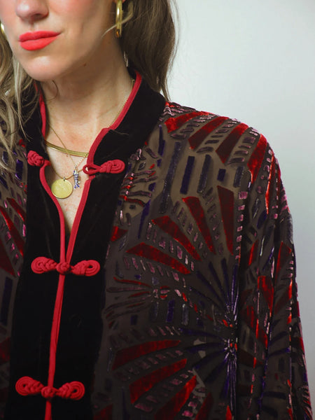 Bob Mackie Velvet Burnout Jacket