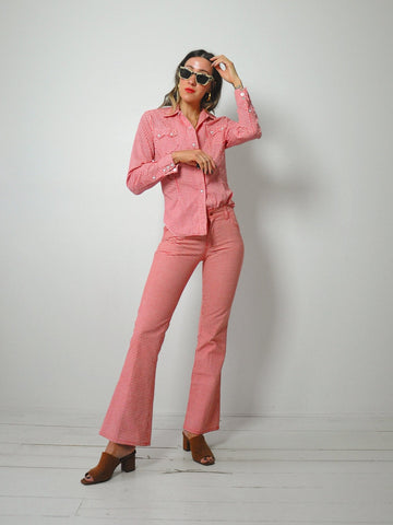 1970's Big Yank Gingham Low Rise Jeans