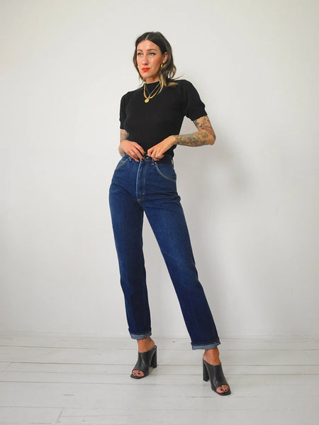 1960's Thin Black Cropped Sweater