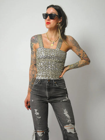 1970's Sequined Crop Top