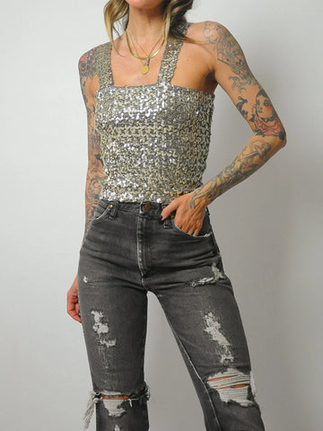 1970's Sequined Crop Top