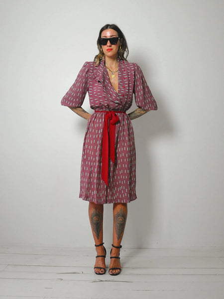 1980's Asymmetric Button Shirt Dress