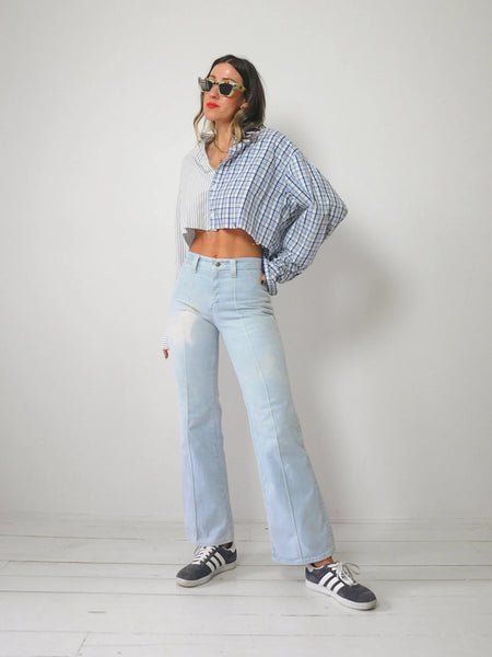 Menswear Plaid & Split Thin Shirt