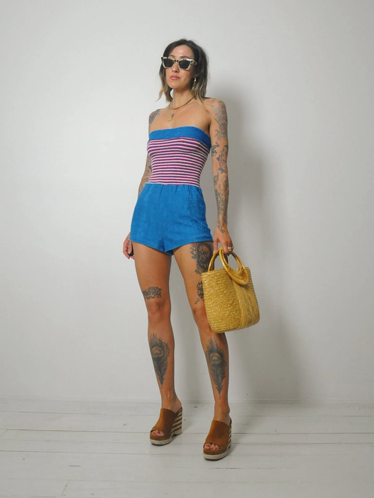 1970's Striped Terry Cloth Romper – NOIROHIO VINTAGE