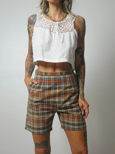 1950's Plaid Side Zip Shorts