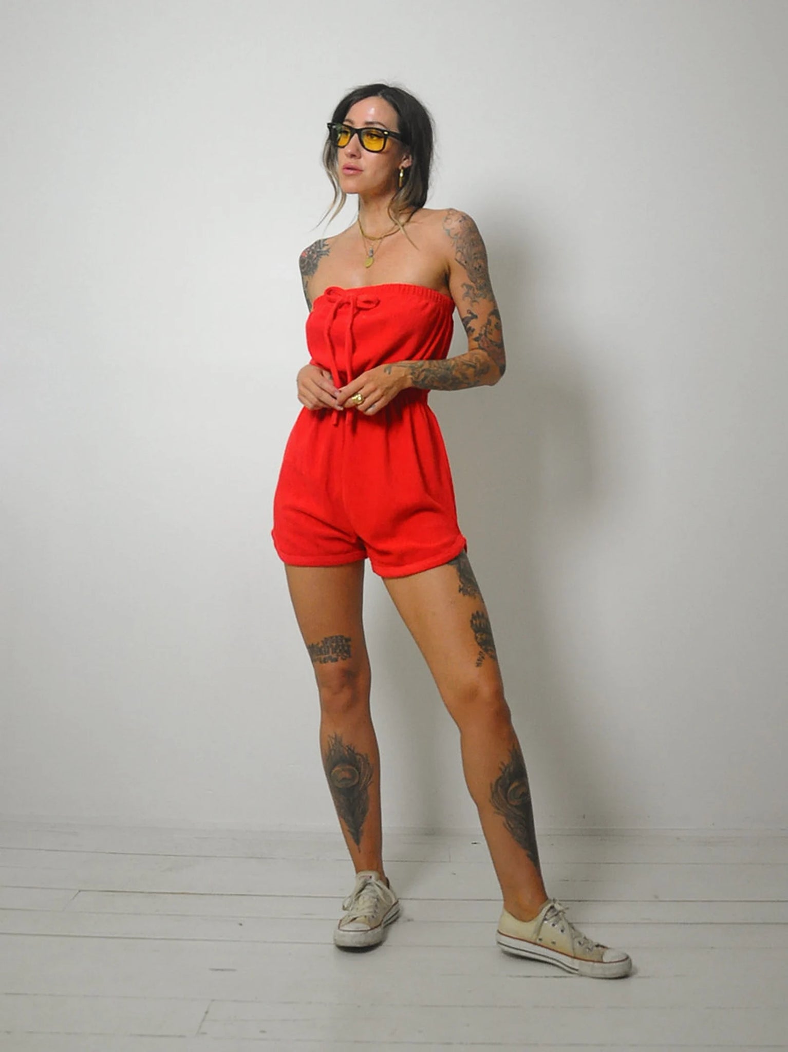 1970's Red Terry Cloth Romper