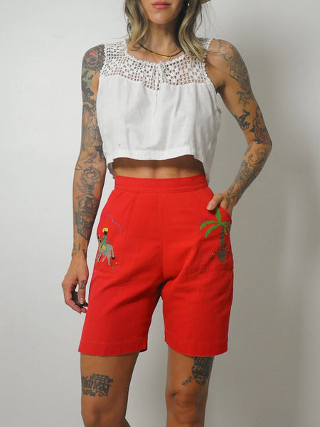 1950's Palm Tree Pocket Shorts