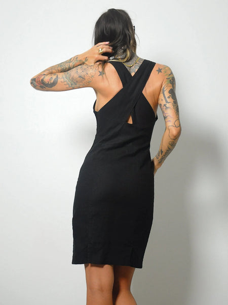 Katie Black Linen Sundress