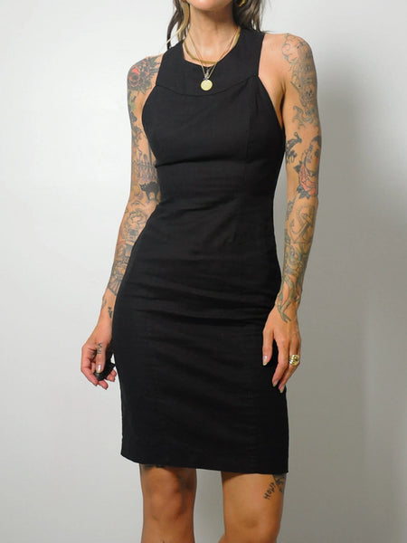 Katie Black Linen Sundress