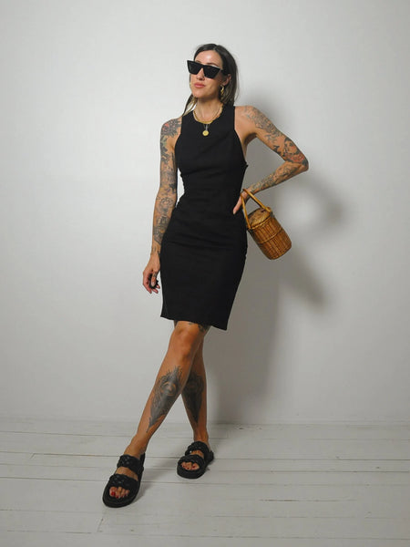 Katie Black Linen Sundress