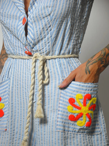 1940's Seersucker Cotton Romper