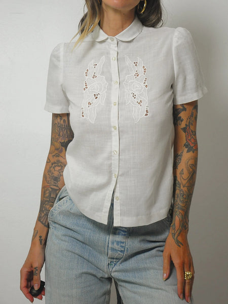 Cindy Cut out Embroidered Blouse