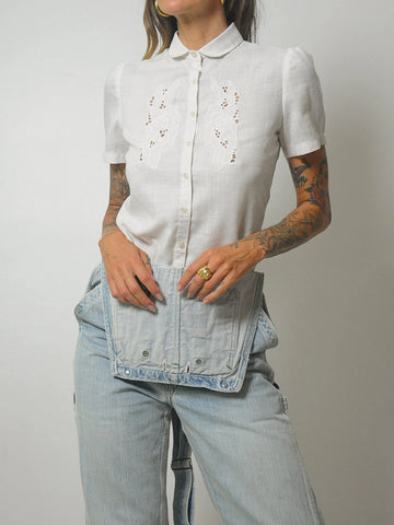 Cindy Cut out Embroidered Blouse