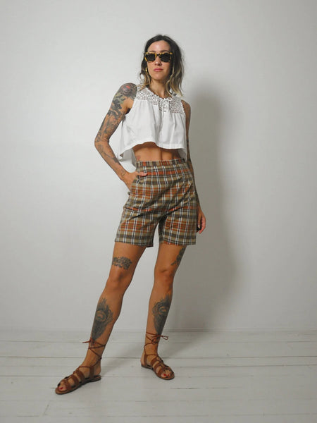 1950's Plaid Side Zip Shorts