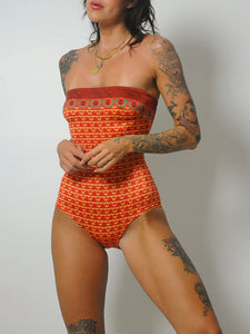 1970's Sassafras Strapless Swimsuit