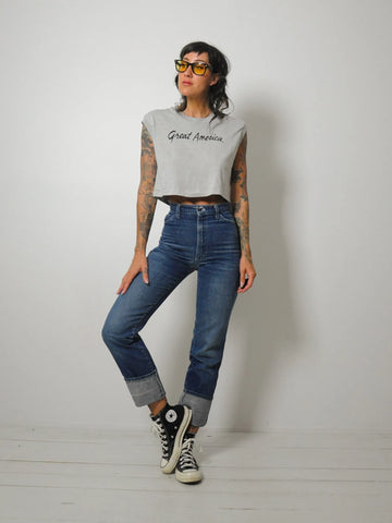 Gray Great America Crop Tee