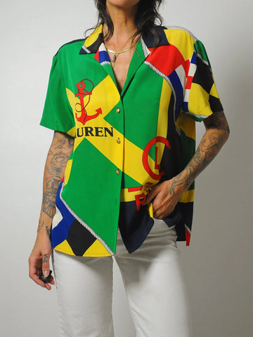 Nautical Ralph Lauren Silk Blouse