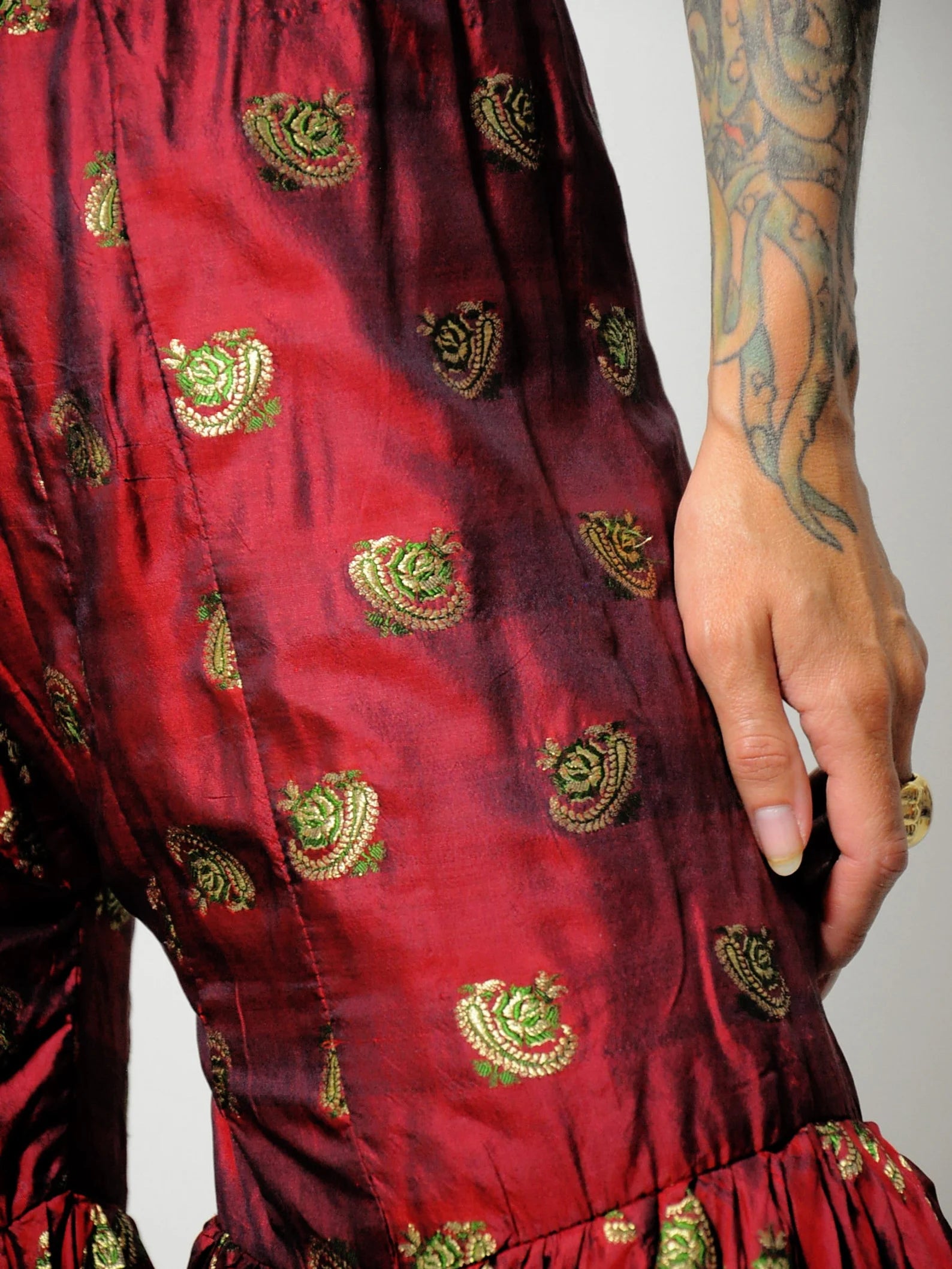 Gold Paisley Harem Pants