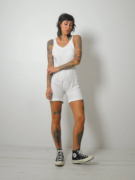 1950's White Thermal Romper