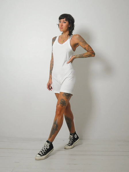 1950's White Thermal Romper