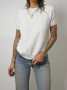 1980's White Short Sleeve Sweatshirt