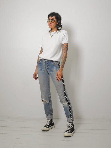 1980's White Short Sleeve Sweatshirt