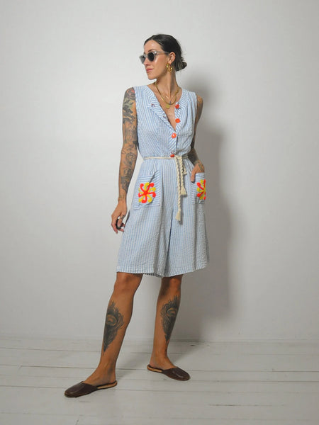 1940's Seersucker Cotton Romper