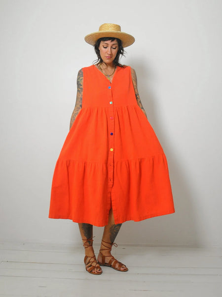Tangerine Gauze Tent Dress