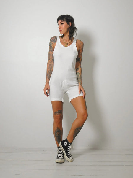 1950's White Thermal Romper