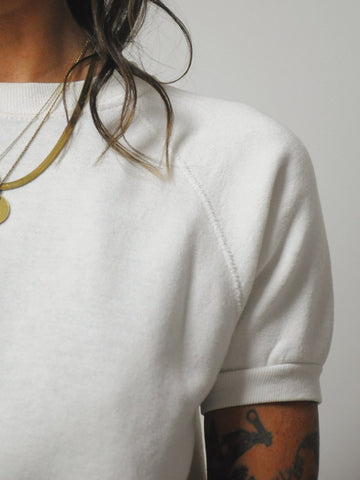 1980's White Short Sleeve Sweatshirt