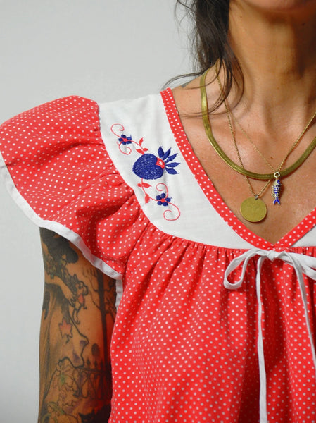 Red Polka Dot Pocket Dress