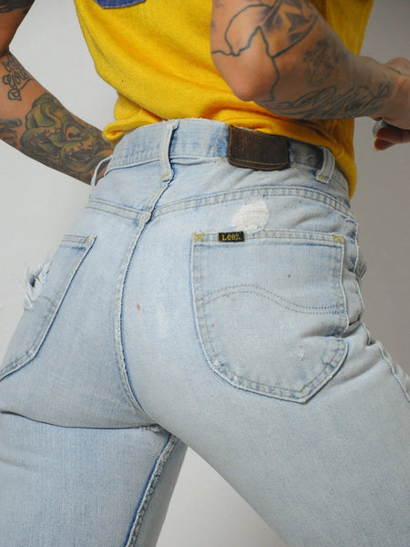 1970's Light Wash Faded Lee Jeans 28x32.5