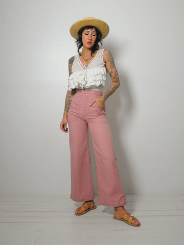 1970's Dusty Pink Flares 24x29