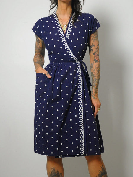 1950's Polka Dot Wrap Dress
