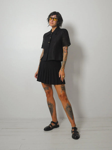 90's Black Pleated Tennis Skirt