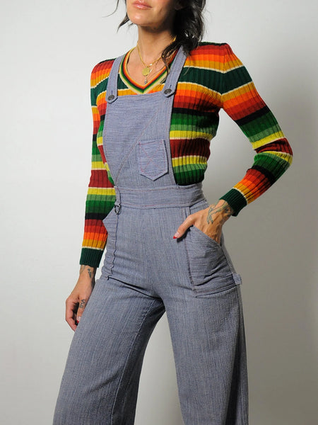 1970's Hickory Stripe Overall Jumpsuit