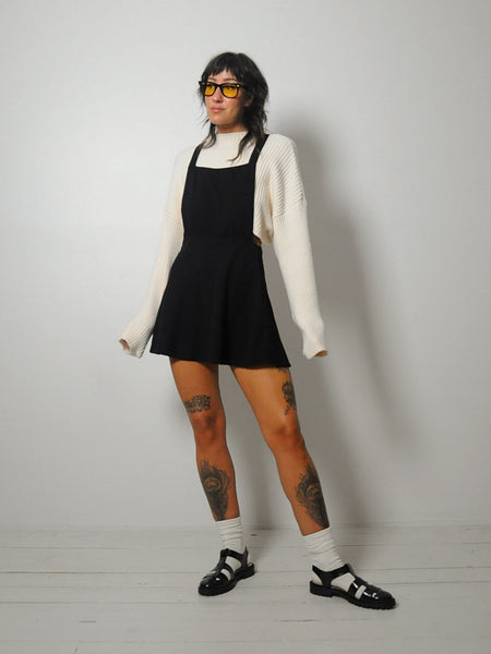 90's Black Suspender Mini Dress