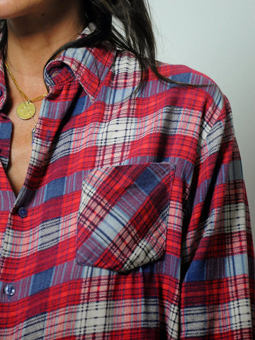 1980's Faded Oversized Plaid Flannel