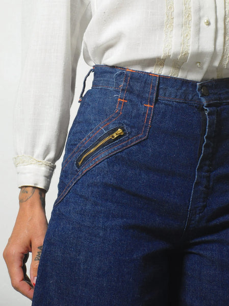 1970's Zipper Gaucho Jeans / 25" waist