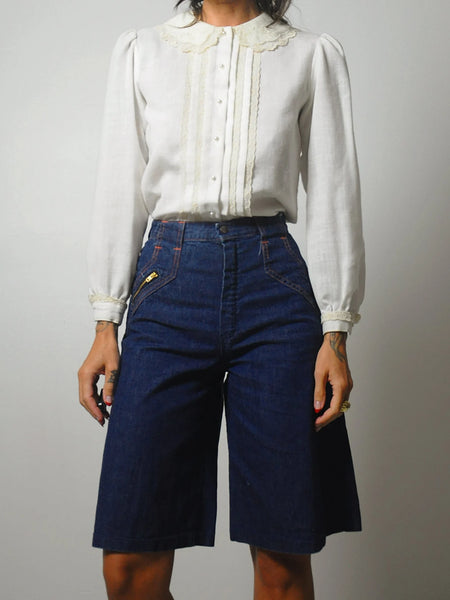 1970's Zipper Gaucho Jeans / 25" waist